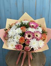 Букет цветов из:  Розы, Герберы и Хризантемы #REPLACE_PRED# Володарском