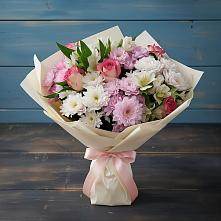 Букет цветов из:  Хризантемы, Альстромерии и Розы #REPLACE_PRED# Володарском