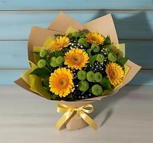 Букет цветов из:  Герберы и Хризантемы в Володарском