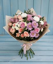 Букет цветов из:  Хризантемы, Розы и Альстромерии #REPLACE_PRED# Володарском