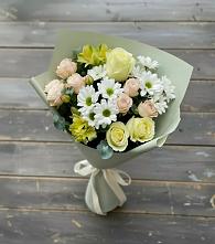 Букет цветов из:  Альстромерии, Розы и Хризантемы в Володарском