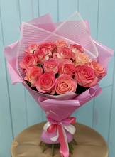 Букет 15 Розовых роз Равель в Володарском