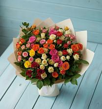 Букет Микс из разноцветных кустовых роз #REPLACE_PRED# Володарском